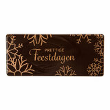 PLAATJE 'PRETTIGE FEESTDAGEN' CHOCOLADE 8X3,5 CM 2 STUKS_