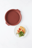 POINT-VIRGULE QUICHEVORM UIT PLATINUM SILICONE VINTAGE MAROON Ø 24CM_