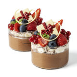 CADEAUTJES WIT MET STRIK 3,8 CM CHOCOLADE - 4 STUKS_