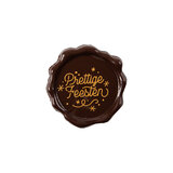 STEMPEL PRETTIGE FEESTEN 3,8 CM CHOCOLADE - 6 STUKS_