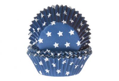 CUPCAKE CUPS STARS BLUE 50X33 MM 50 ST.