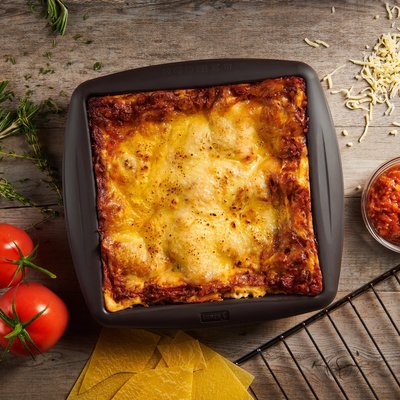 LURCH FLEXIFORM LASAGNE VIERKANTE BAKVORM UIT SILICONE ZWART 18X18XM