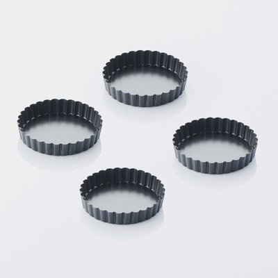 POINT-VIRGULE SET VAN 4 MINI TAART/QUICHEVORMEN MET ANTI-AANBAKLAAG EN LOSSE BODEM Ø 10CM