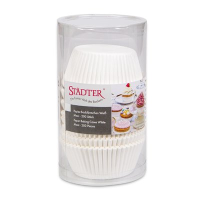 STÄDTER PAPIEREN CUPCAKE VORMPJES - WIT - MAXI - 200 STUKS Ø 5 / 7 CM / H 3 CM