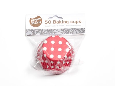 CUPCAKE CUPS STIP ROOD 50X33MM. 50ST.