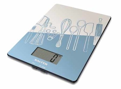 SALTER ELEKTRONISCHE KEUKENWEEGSCHAAL 5 KG GRIJS - BLAUW