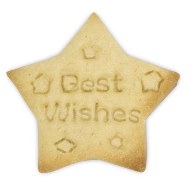 STÄDTER KOEKJES UITSTEKER MET STEMPEL MET UITWERPER - STER - BEST WISHES ± 4 CM