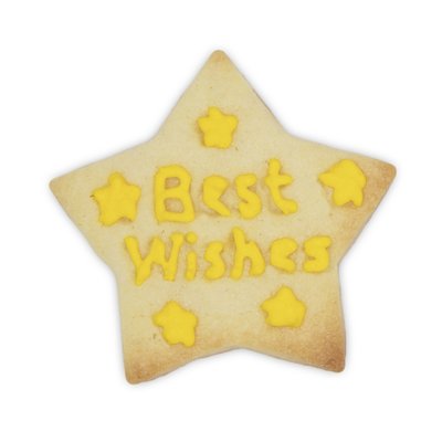STÄDTER KOEKJES UITSTEKER MET STEMPEL MET UITWERPER - STER - BEST WISHES ± 4 CM