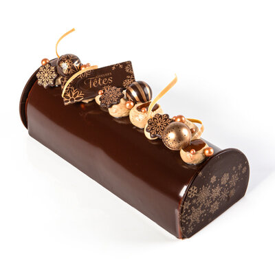 PLAATJE 'PRETTIGE FEESTDAGEN' CHOCOLADE 8X3,5 CM 2 STUKS