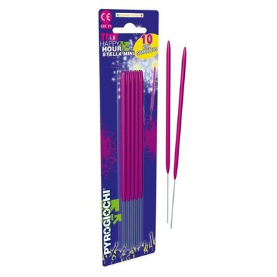 VUURWERK STERRETJES ROZE 15CM 10ST