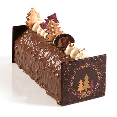 PLAATJE KERSTBOMEN PRETTIGE FEESTEN 3,8 CM - 6 STUKS