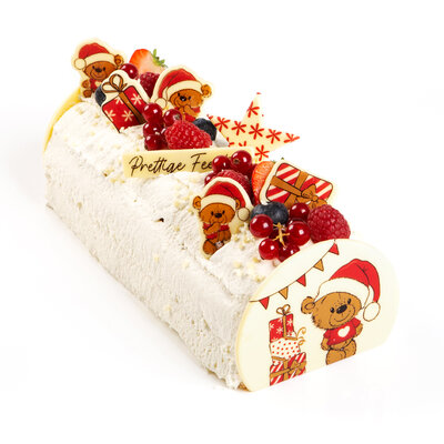 STER MET ROOD KERSTMOTIEF 5,5 CM - 4 STUKS