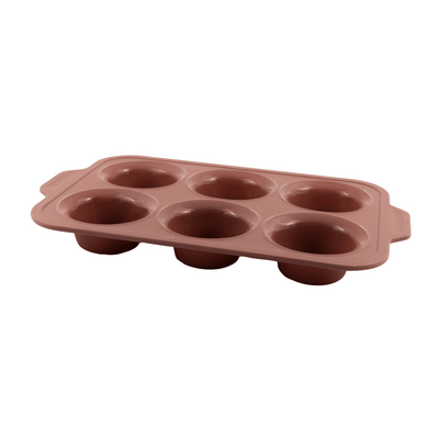 POINT-VIRGULE BAKVORM VOOR 6 MUFFINS UIT PLATINUM SILICONE VINTAGE MAROON 37X23X4CM