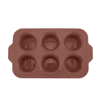 POINT-VIRGULE BAKVORM VOOR 6 MUFFINS UIT PLATINUM SILICONE VINTAGE MAROON 37X23X4CM