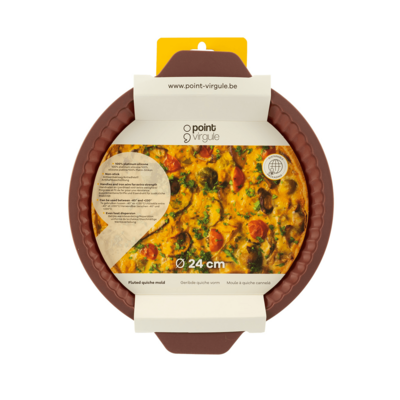 POINT-VIRGULE QUICHEVORM UIT PLATINUM SILICONE VINTAGE MAROON Ø 24CM