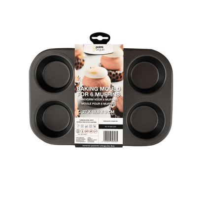 POINT-VIRGULE BAKVORM MET ANTI-AANBAKLAAG VOOR 6 MUFFINS