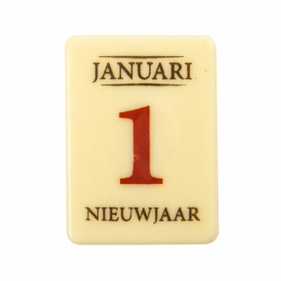 KALENDER NIEUWJAAR 5X4 CM CHOCOLADE - 3 STUKS
