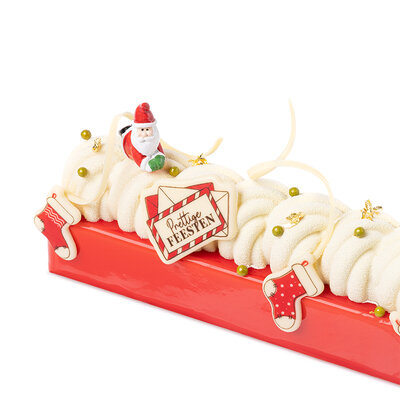 KERSTSOK MET LUS 3,3X3,1 CM CHOCOLADE - 8 STUKS