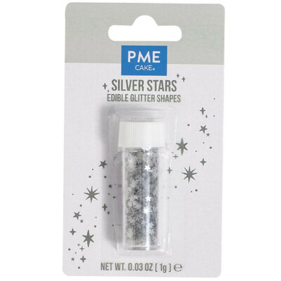 EETBARE GLITTERSTERREN ZILVER 1G