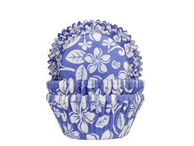 CUPCAKE CUPS ALOHA BLOEM BLAUW 50X33MM. 50ST.