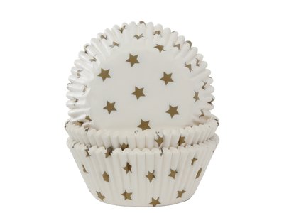 CUPCAKE CUPS STERREN GOUD 50X33 MM 50 STUKS