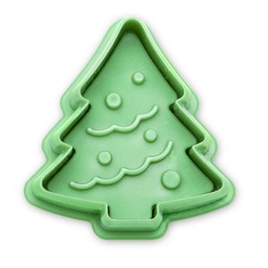 STÄDTER KOEKJES UITSTEKER MET STEMPEL EN UITWERPER – KERSTBOOM ± 4 CM 