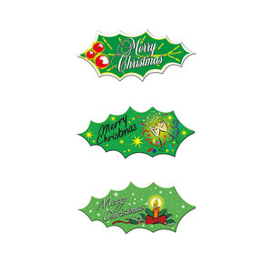 HULSTBLAD 8,6X3,6CM MERRY CHRISTMAS - 2 STUKS