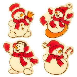 SNEEUWPOPPEN CHOCOLADE 4X3 CM - 6 STUKS
