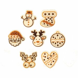 KERSTASSORTIMENT CHOCOLADE 3,5 CM - 7 STUKS