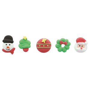 KERSTFIGUREN SUIKER 2,5X2 CM - 10 STUKS