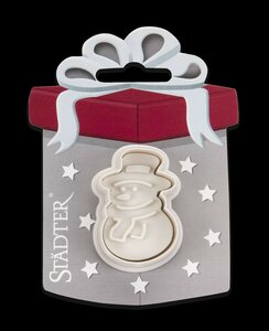 STÄDTER KOEKJES UITSTEKER MET STEMPEL MET UITWERPER – SNEEUWMAN ± 4 CM